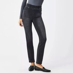 Spanx straight leg pull on denim - vintage black 1X